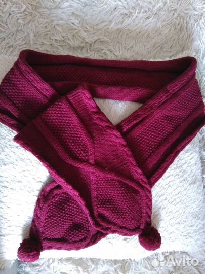 Комплект зимний берет+шарф+варежки ручной работы