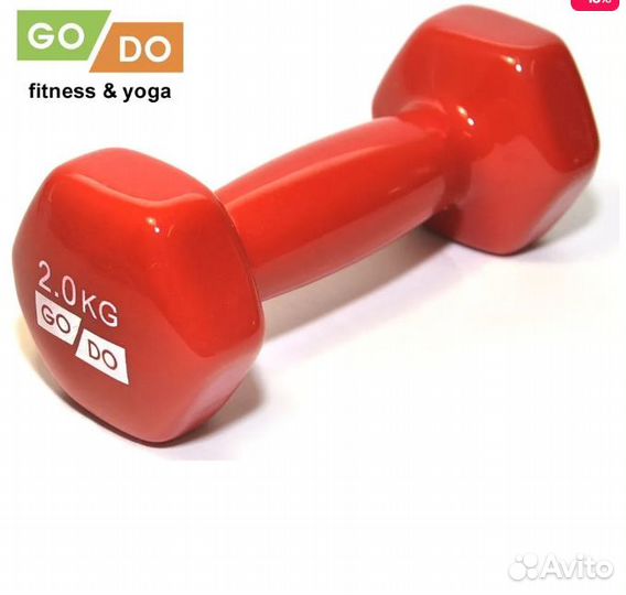 Гантель GO DO ZSP, 2 шт. по 2 кг, красный цвет