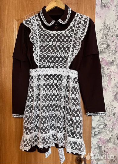 Школьное платье с фартуком