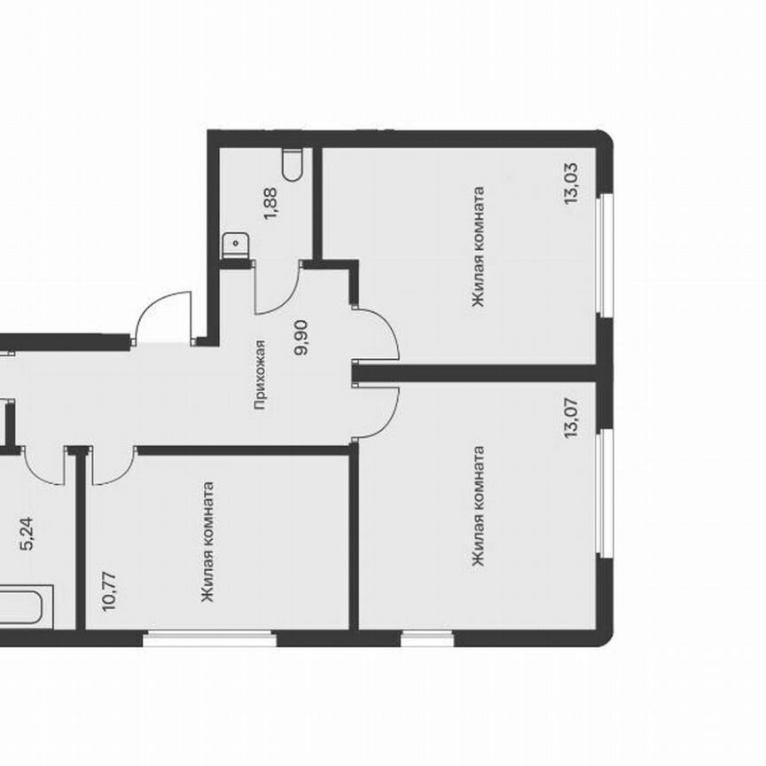 3-к. квартира, 73,8 м², 9/12 эт.