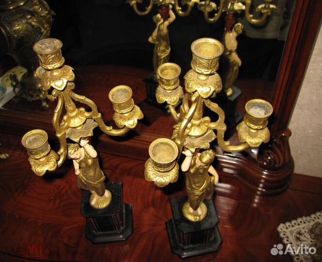 2 Подсвечники Девушка с кувшином.19 век. Франция