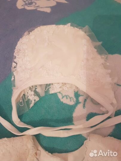 Крестильное платье с чепчиком для девочки