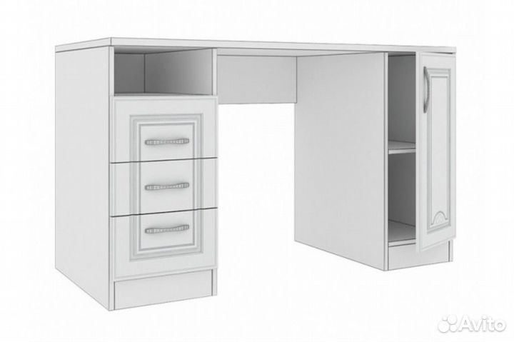 Стол письменный Melania 06 Арника рамух белый