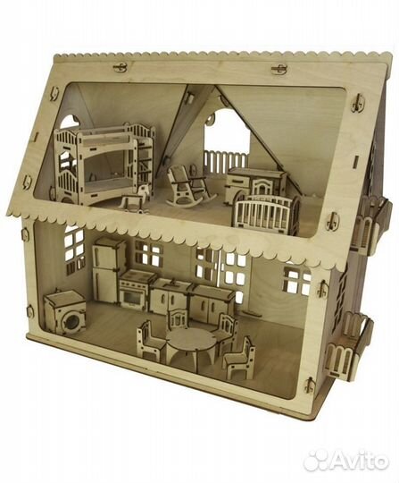 Кукольный домик с мебелью