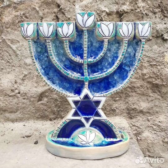 Подсвечник Менора авторская керамика ручная работа