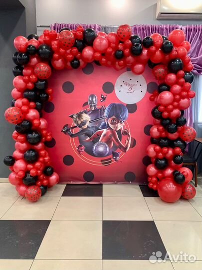 Фотозона с баннером и шарами под ключ