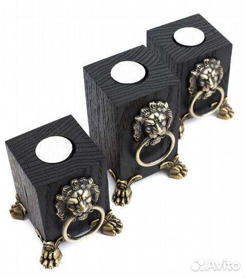 Подсвечник натуральный дуб