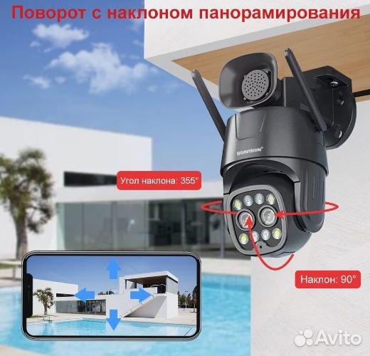 IP Камера boavision 4G/Wi-Fi/LAN PTZ onvif 4*4 Mp