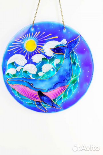 Ловец солнца,ловец снов,витражная роспись.Витраж