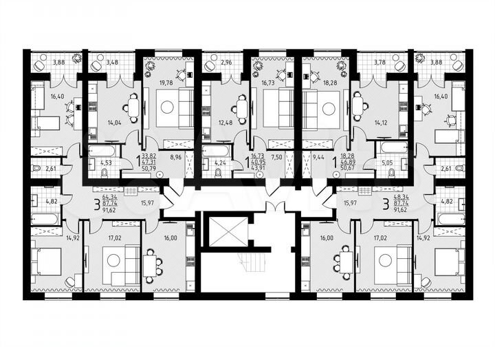 3-к. квартира, 87,7 м², 8/10 эт.