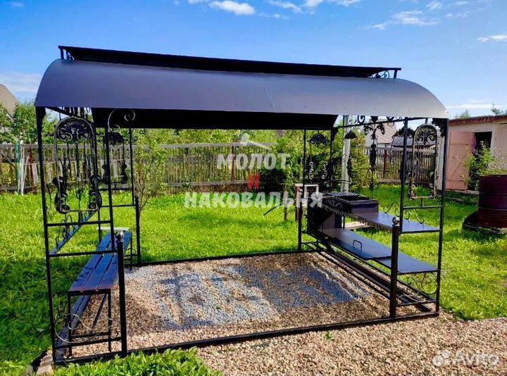 Мангал с печью под казан