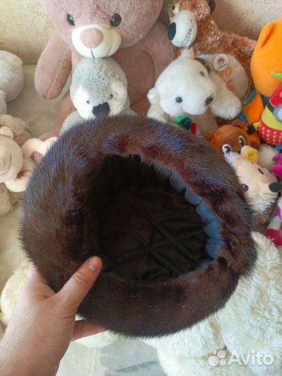 Шапка зимняя из меха норки женская. Размер М