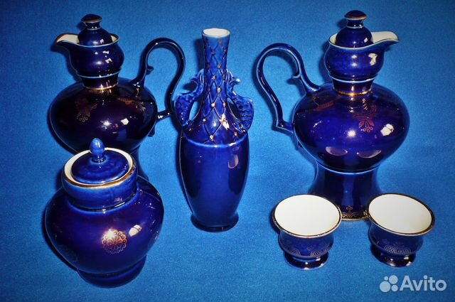 Кобальтовые вазы СССР Бронницкий фз «Возрождение»