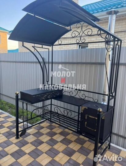 Мангал с печью под казан