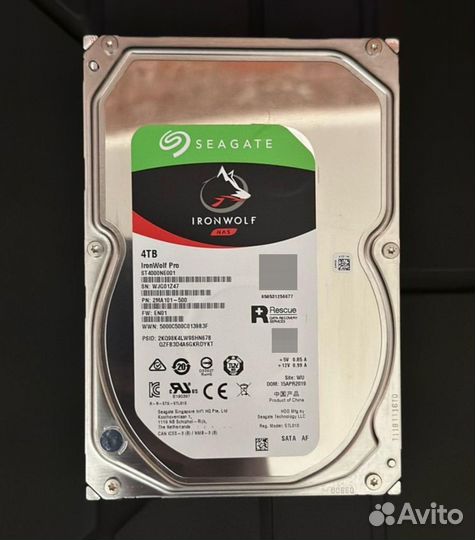 Внешний жёсткий диск Seagate 4Tb ironwolf pro