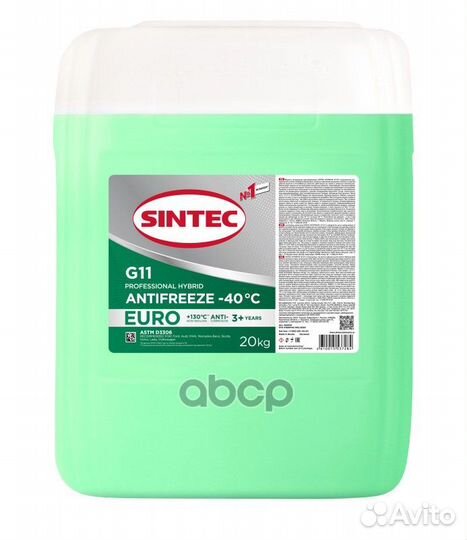Sintec antifreeze euro G11 Антифриз готовый зел