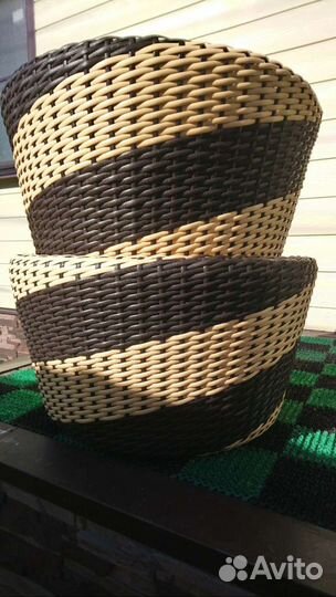 Кашпо из искусственного ротанга 90 литров