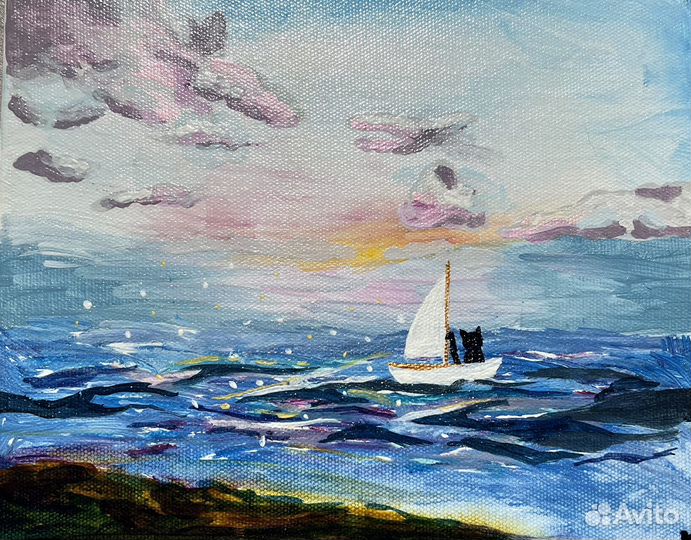 Картина Море акрил на холсте