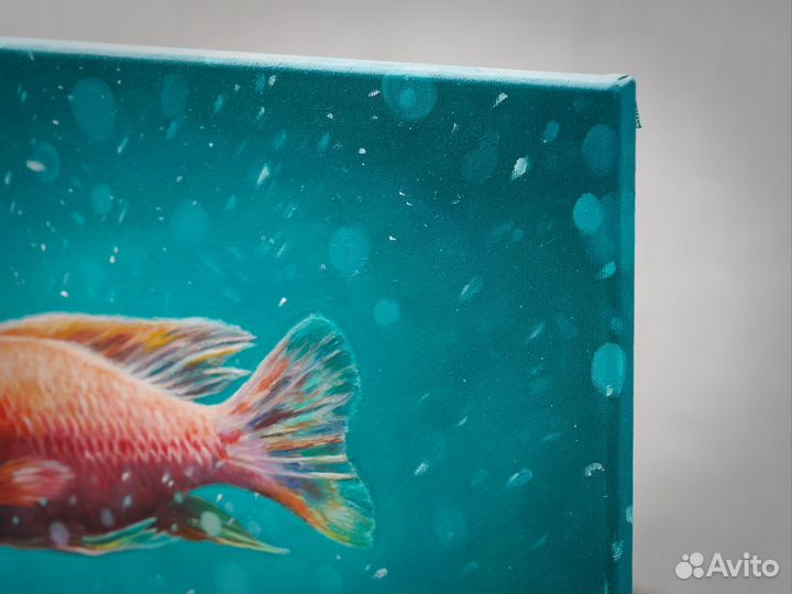 Картина маслом на холсте рыба