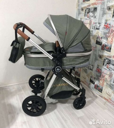 Коляска 2в1 трансформер Новая стильная (фисташка)