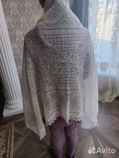 Пончо женское, шарф