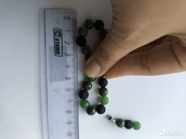 Браслет, серьги подвеска из лавы