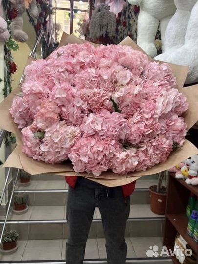 Гигантский букет из гортензии