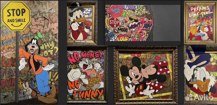 Современная большая картина Граффити Поп Арт акрил