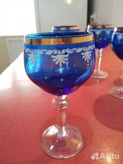 Фужеры из цветного стекла,Гусь хрустальный