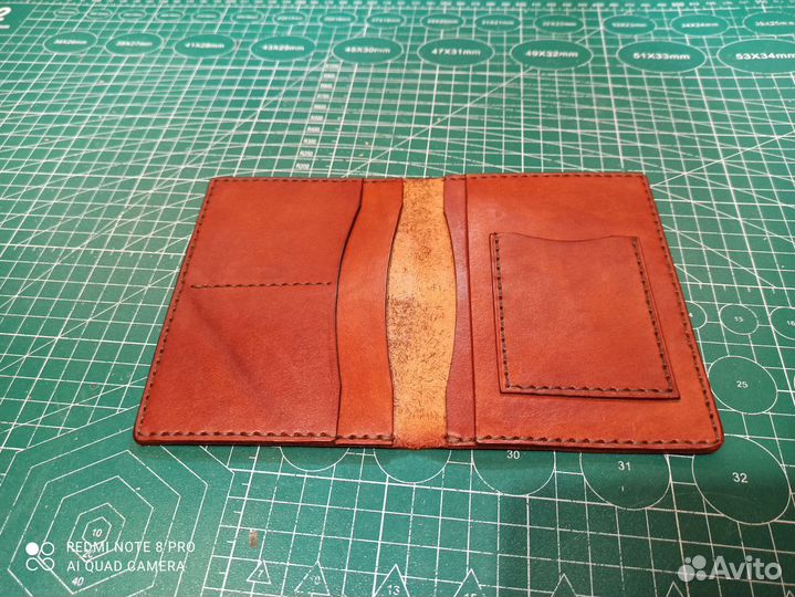 Мужское кожаное портмоне ручной работы