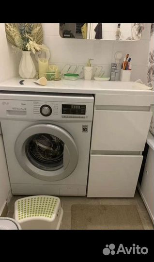 Тумба эмаль с раковиной 100 под стиральную машину