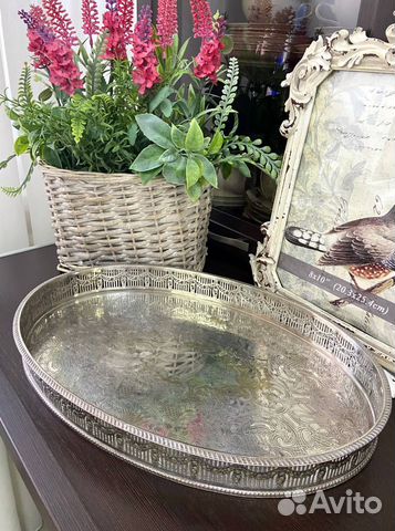 Поднос. Серебрение по латуни. Англия