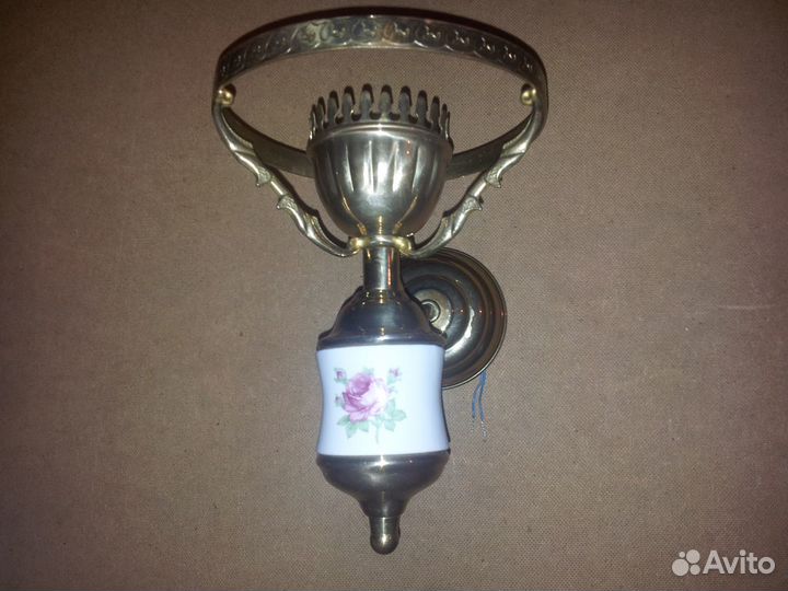 Бра, бронза/фарфор, СССР