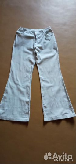 Джинсы клеш голубые 48 50 размер