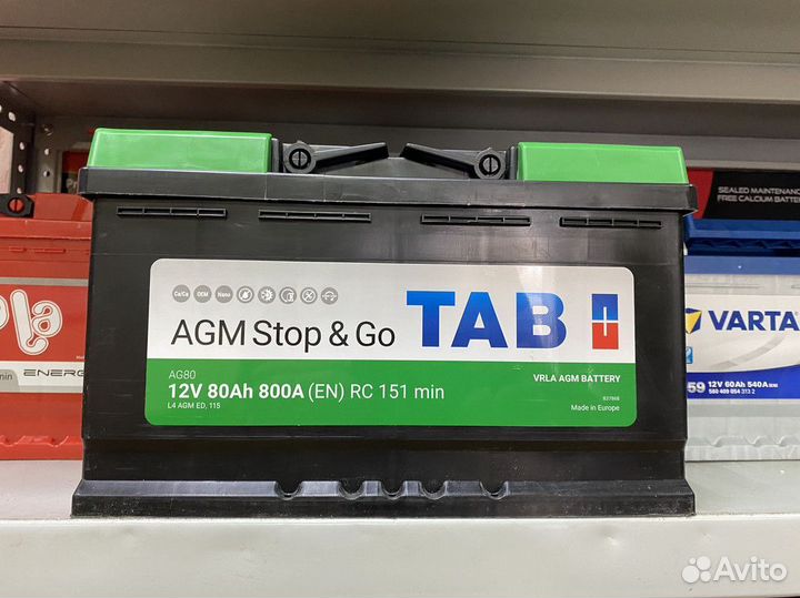 Аккумулятор AGM 80ач Tab на Мерседес на зиму