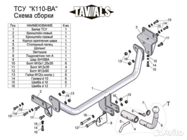 Фаркоп Kia Ceed 2006-2012