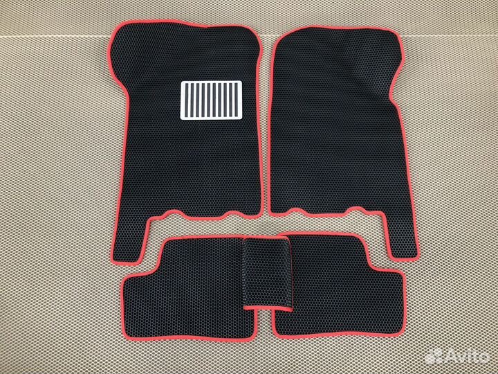 Коврики EVA Лада 2114 (соты красные) + подпятник