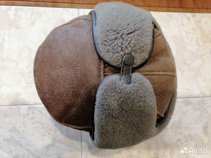 Шапка зимняя натуральный мех и кожа