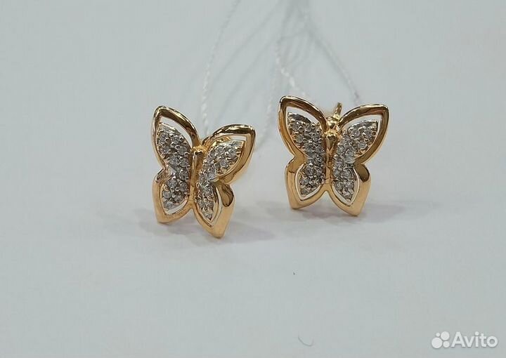 Золотые серьги с камнем