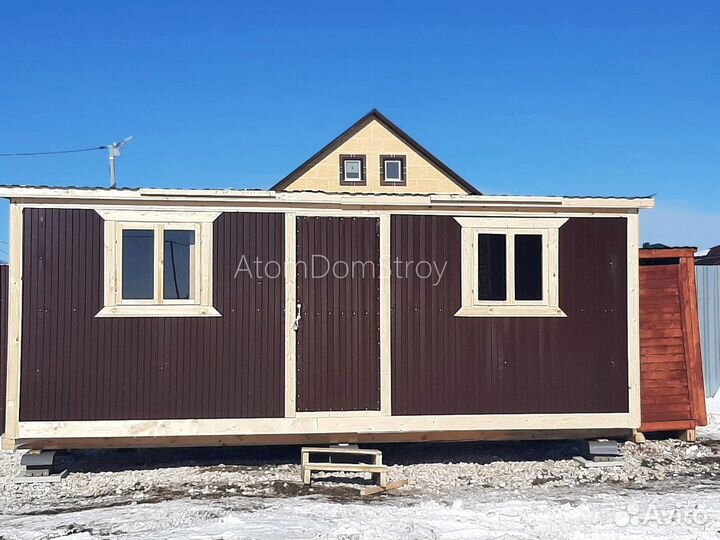 Вагончик бытовка строительная с установкой