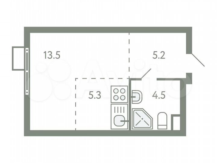 Квартира-студия, 28,5 м², 2/9 эт.
