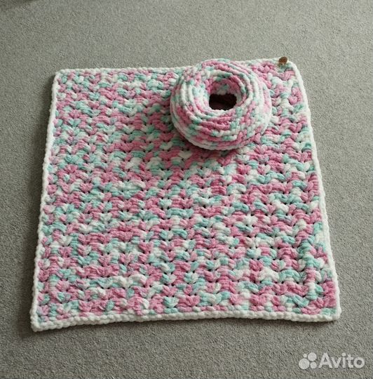 Плед и подушка из alize puffy