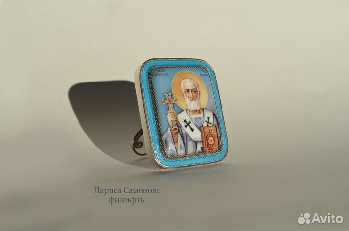 Ростовская финифть,николай чудотворец,Угодник,эмал