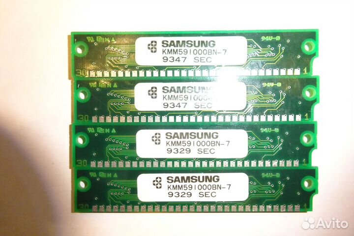 Ретро память simm 30 pin комплект #96 4Mb (4x1Mb)