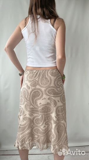 Bona Parte винтаж y2k юбка сетка пейсли беж. M