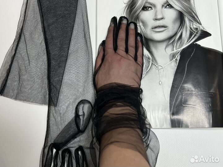 Перчатки прозрачные сетка фатиновая новые