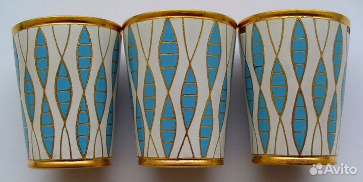 Рюмки времён СССР 3 шт Клеймо люм Горячая эмаль По