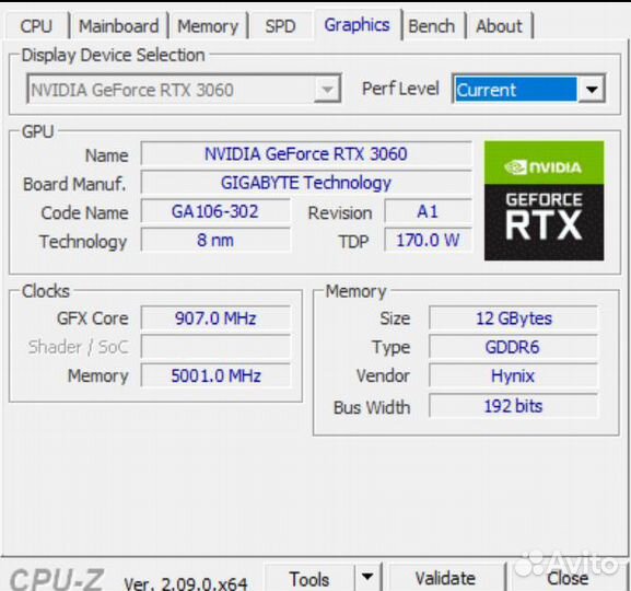 Видеокарта gigabyte geforce rtx 3060 12 гб
