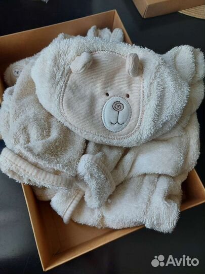 Халат банный детский и пинетки