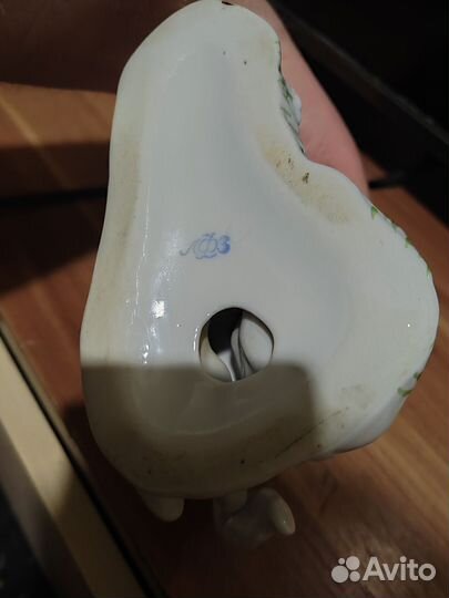 Антикварная фигурка, мальчик пограничник с собакой